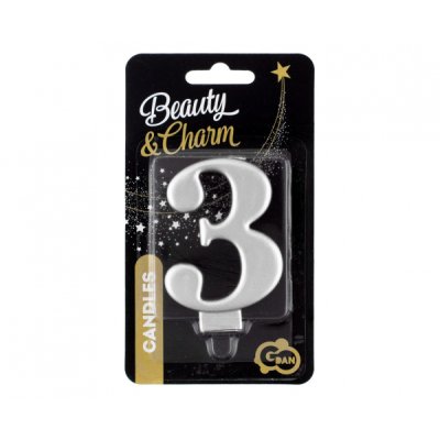 Cake candle number 3 silver 8cm - 3a.png