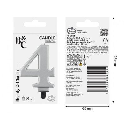 Cake candle number 4 silver 8cm - 97543.jpg