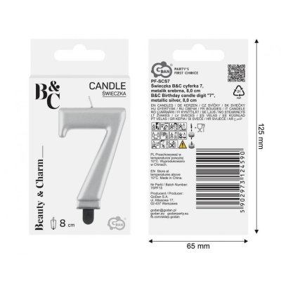 Cake candle number 7 silver 8cm - 97546.jpg
