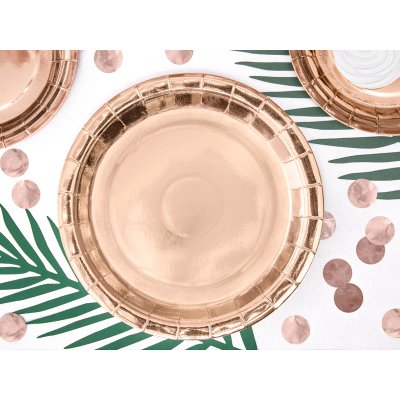 Paper plates, rosegold, 23cm, 6pcs - big_TPP36-019R_02_S.jpg