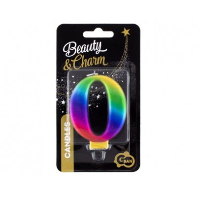 Cake candle "0" GALAXY rainbow, 8cm - PF-SCG0_2.jpg