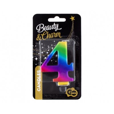 Cake candle "4" GALAXY rainbow, 8cm - PF-SCG4_2.jpg