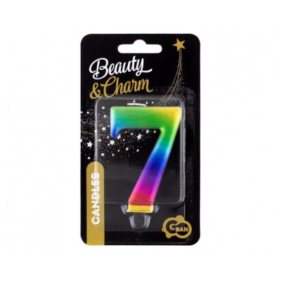 Cake candle "7" GALAXY rainbow, 8cm - 97524.jpg