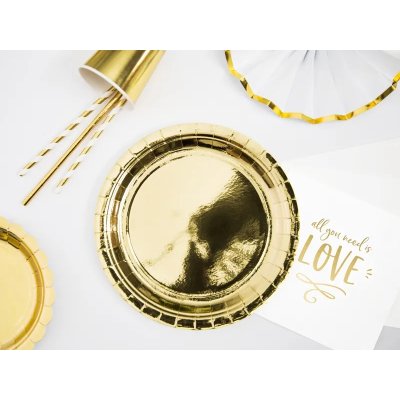 Paper plates - Golden metallic 23cm, 6 pcs - TPP58-019ME_02_S.jpg