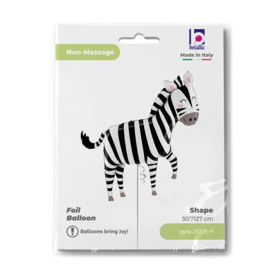 Zebra (127cm,50") foil balloon - 25208-P-Packaged.jpg