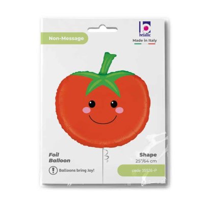 Smiley Tomato (64cm,25") foil balloon - 35526-P-Packaged.jpg