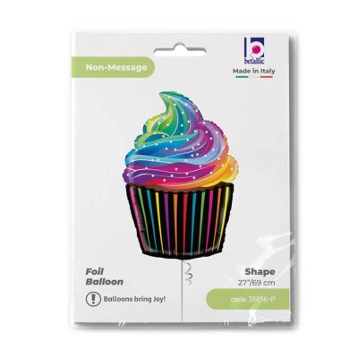 Cupcake rainbow (56cm,22") foil balloon - 35856-P-Packaged.jpg