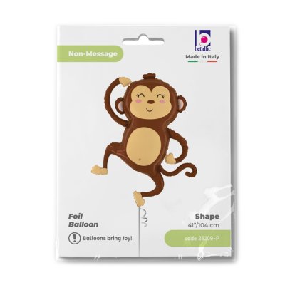 Jungle Monkey (84cm,33") foil balloon - 25209-P-Packaged.jpg