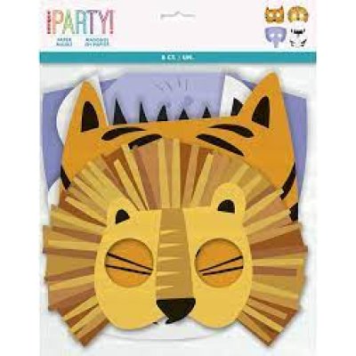 Paper masks - Safari 8 pcs - 73926o.jpg