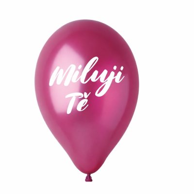 Metallic balloon 33cm/13" print "I love you" (50 pcs/pack)